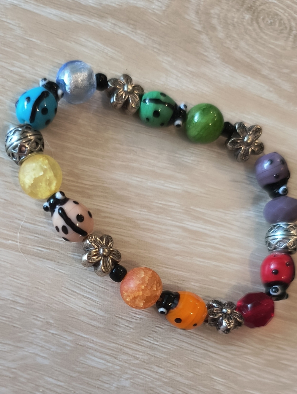 Colorful Ladybug Stretch Bracelet
